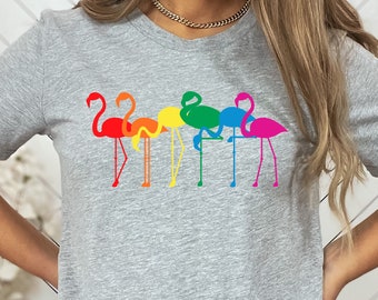 Rainbow Flamingo Pride Shirt: LGBT Ally Tee