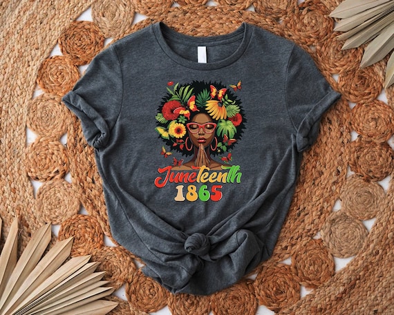 Juneteenth 1865 Floral Afro Woman T-Shirt