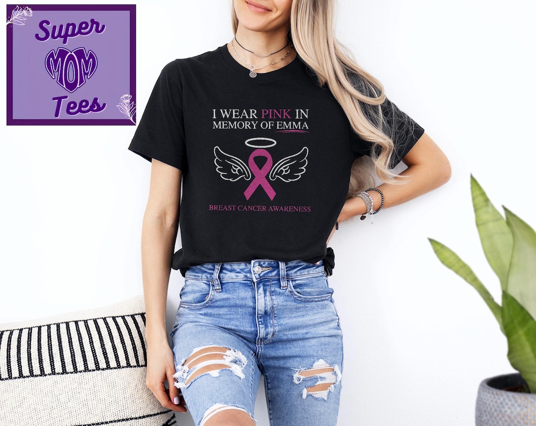 Personalized Breast Cancer Awareness Shirt, Pink Ribbon Tee - Etsy