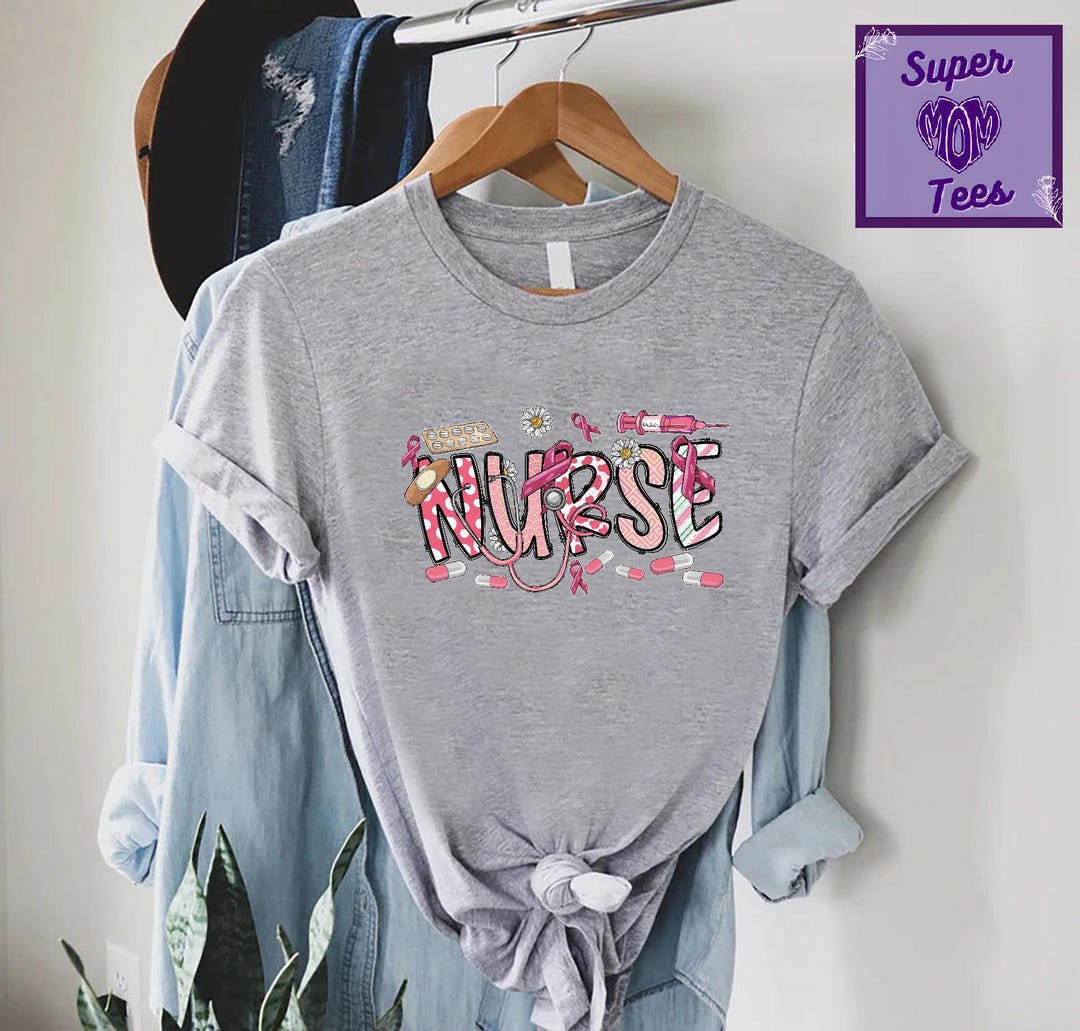 Breast Cancer Awareness Nurse Shirt, Pink Ribbon Oncology Tee - Etsy