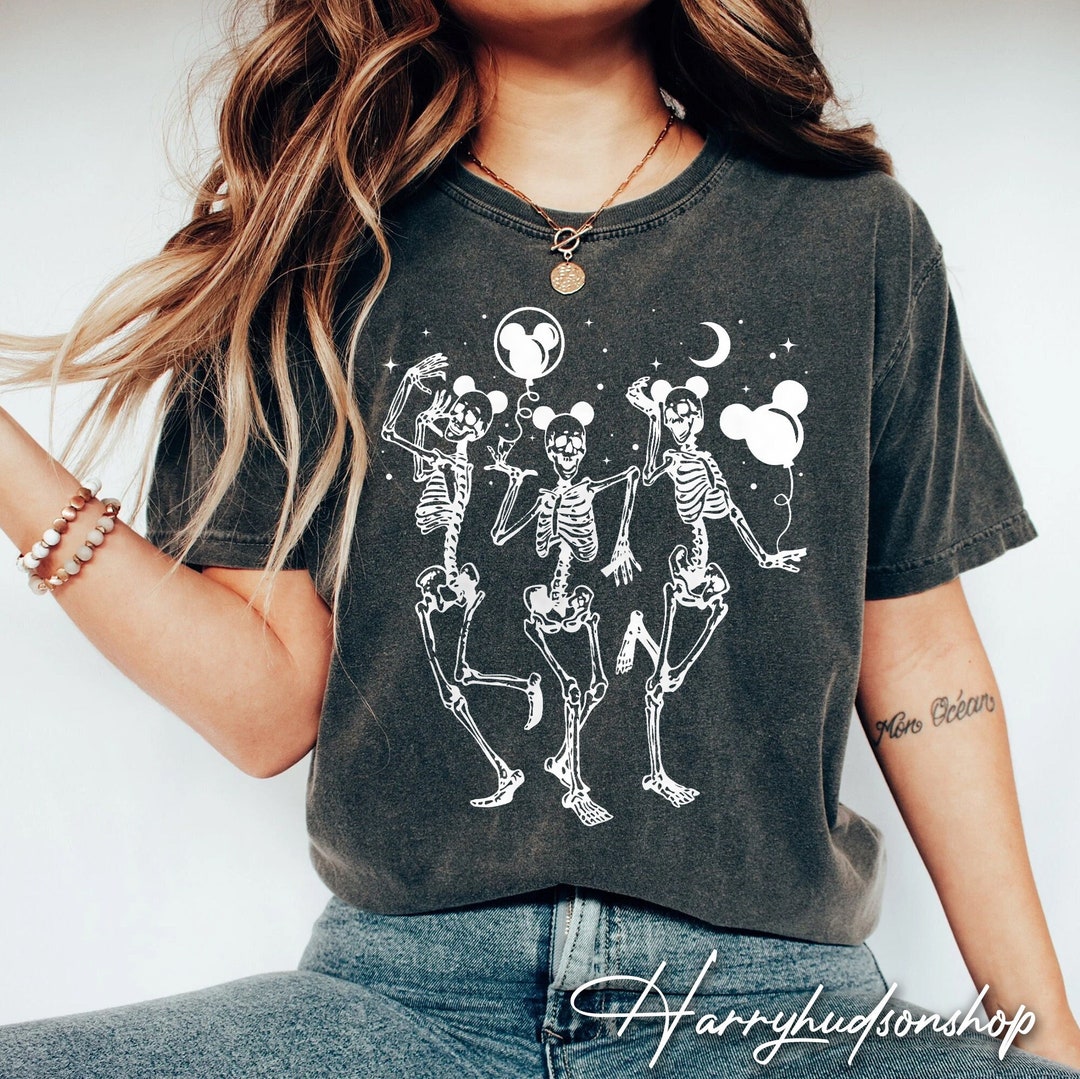 Retro Disney Skeleton Halloween Shirtsdisney Halloween Etsy