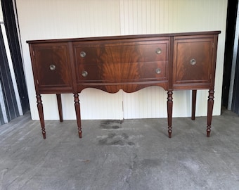 Lacquered … Antique  Victorian Flame Mahogany Buffet / sideboard