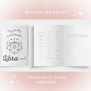 Feliz Aniversário para Minha Libra Favorita - Cartão de Aniversário do Zodíaco de Libra - Cartões de Aniversário de Astrologia para Libra