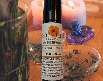 Lavender Vanilla Perfume Oil: Soothing Floral Fragrance (10 ml roller bottle)