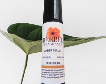 AMBER BELLA - Perfume Oil or Perfume Spray, Handmade Vegan Roll On Perfume or Spray Bottle + 2 free samples, Valentine’s Day Gift