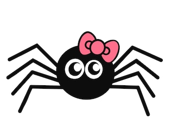 Spinne mit rosa Schleife | Girly Spinnen Kunst | Digitaler Download | Art for Schilder | Kunst für Karten | Niedliche Spinne | png | jpeg DOWNLOAD