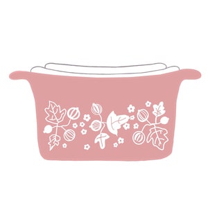 Vintage Py rex Inspired Digital Clipart | Pink Dishware Artwork PNG Download | Cute DIY Baker Theme | Goose Berry Collector Theme Art
