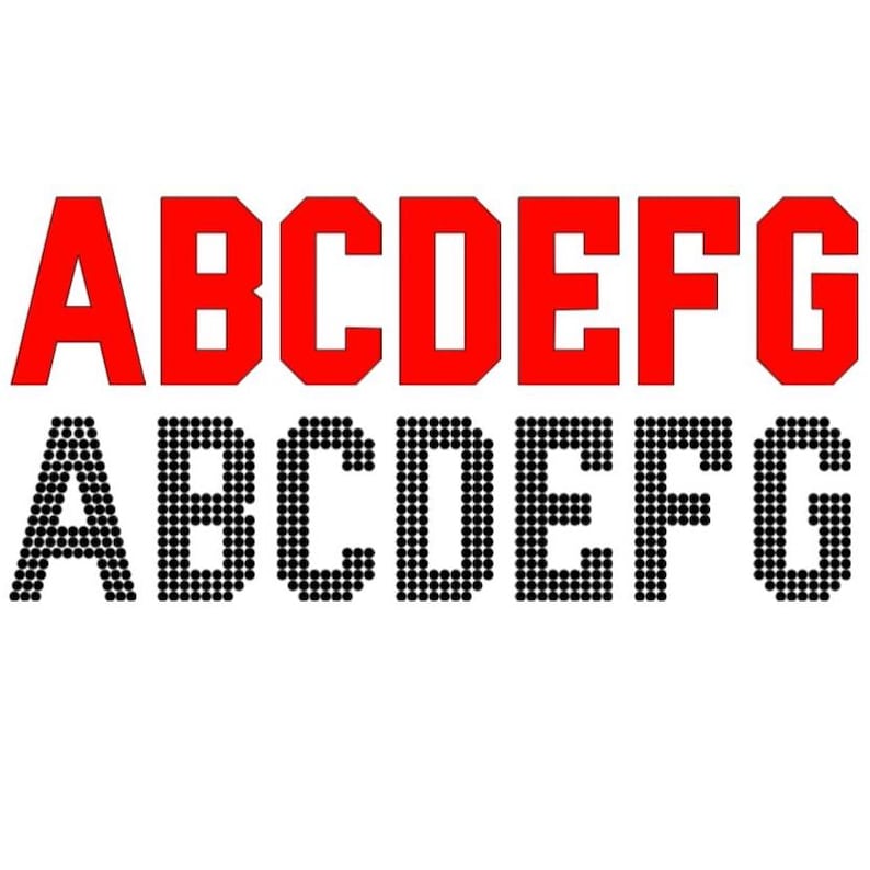 Rhinestone Alphabet Stencil Letters – SVG Files (2.6 in tall) image 5
