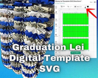 Graduation Lei Cricut Template SVG - SPECIAL DIRECTIONS in the description, photos and video