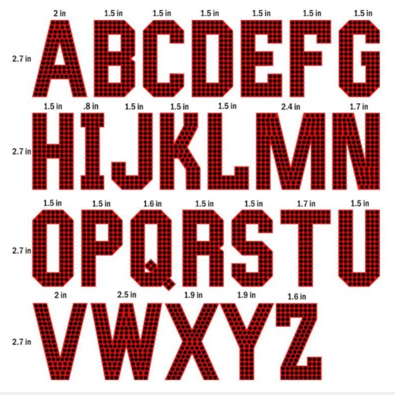 Rhinestone Alphabet Stencil Letters – SVG Files (2.6 in tall) image 4