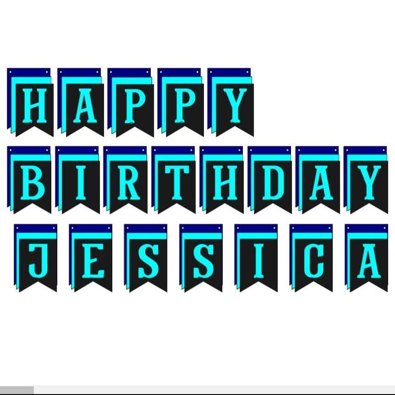Jessica Banner Customizable Party Banner SVG 3 Layer Banner A - Z Letters - Etsy