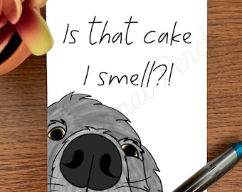 Funny Dog Birthday Card – Is That Cake I Smell?