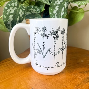 Personalized Birth Month Flower Mug | Custom Birth Flowers Mug | Personalized Gifts For Mom | Mothers Day Gift | Gift for Grandmother