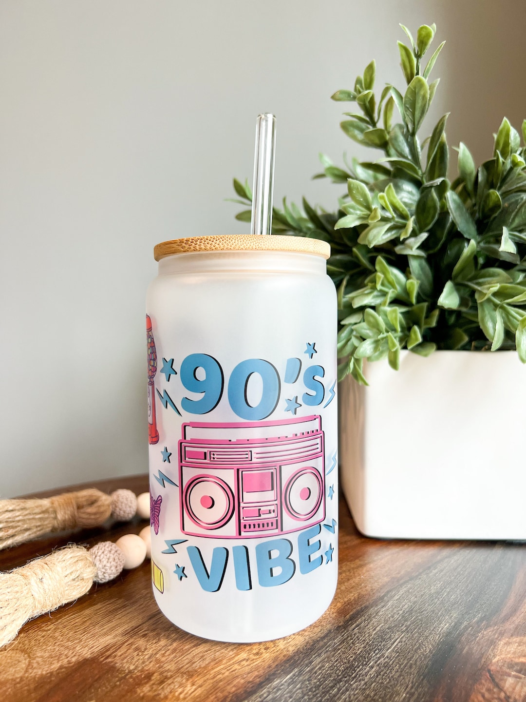 90s Vibe Nostalgia Cup | 90s Vintage Tumbler | Iced Coffee Cup | Gift ...