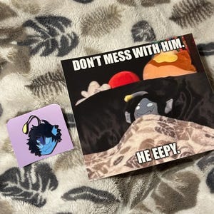 Sebastian solace enamel pin + Sebastian meme sticker
