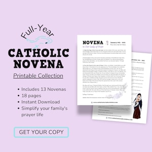 Afdrukbare collectie katholieke noveen voor het hele jaar 2025 | Direct downloaden | Katholieke geschenken | Katholieke kinderprints | Katholieke gebeden
