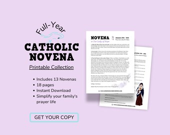 Colección imprimible de la Novena Católica 2025: Oraciones para todo el año (descarga inmediata)