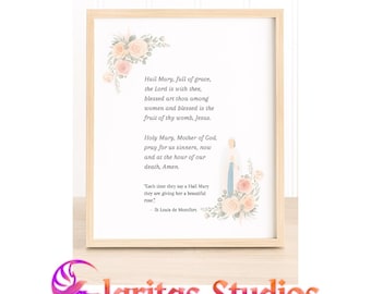Hail Mary Prayer Printable: Catholic Nursery Art (PDF Download)