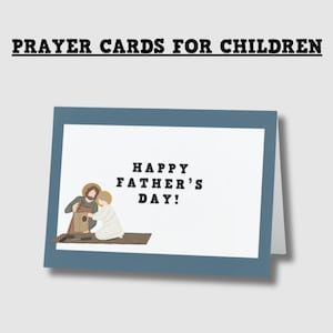 Tarjeta de Oración - Feliz Día del Padre PDF / Descarga Digital / Imprimibles Católicos para Niños / Imprimibles Católicos / Tamaño Carta