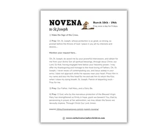 St. Joseph Novena Prayer Printable: Catholic Gift (Digital Download)