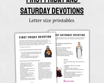 First Friday and Saturday Devotions Print: Catholic Prayers (Digital Download)