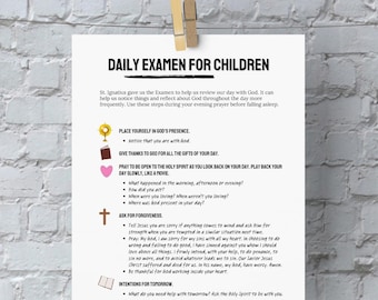 Catholic Daily Examen for Children: Printable PDF (Letter Size Digital Download
