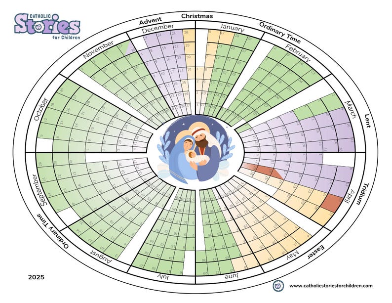 2025 Liturgical Calendar | Instant Download | Catholic Gifts | Catholic Children's Printables ...