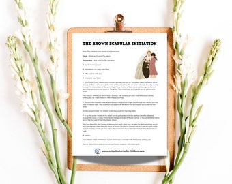 Brown Scapular Initiation Printable: Catholic Prayers (Digital Download)