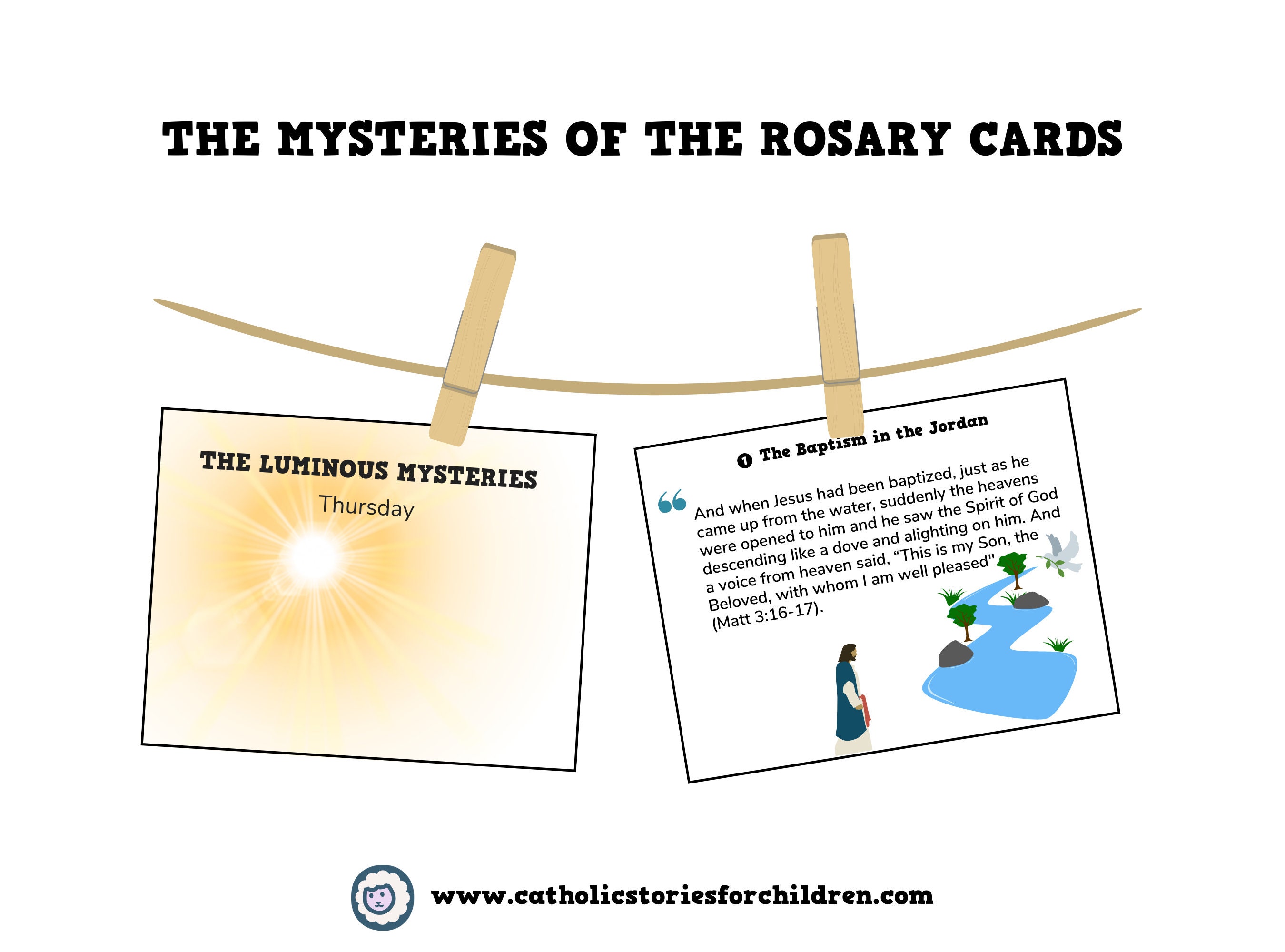 The Mysteries of the Rosary Cards for Children Printable | Instant ...