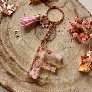 Epoxy resin keychain flowers handmade resin keychain flower image 1