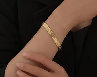 14k Gold Plated Open Cuff Bangle, Silver Open Cuff Bracelet, 18ct Gold Plated Cuff, Gold Thin Cuff, Statement Bracelet, Gift Idea For Her