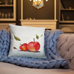 Apples Watercolor Throw Pillow Cushion | Made to Order
