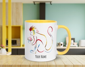 Custom Chinese Zodiac Monkey Coffee Mug | Personalized Year of the Monkey Tea Mugs | Monkey King Cup | Made to Order
