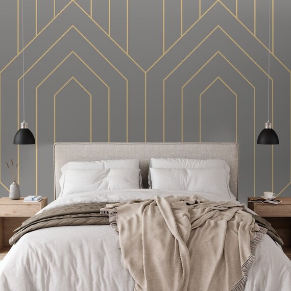 Agreeable Grey Art Deco Wallpaper - Etsy