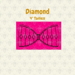 Diamond Rhinestone Template for 4-inch Tailless Bow SVG file download