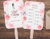 Wedding Program Template | Wedding Fan Program Template