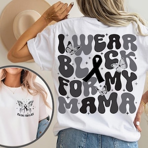 Custom Skin Cancer Shirt, Melanoma Awareness Shirt, Skin Cancer Warrior Gift, Black Ribbon, Family Cancer Support Tee,Melanoma Survivor Gift