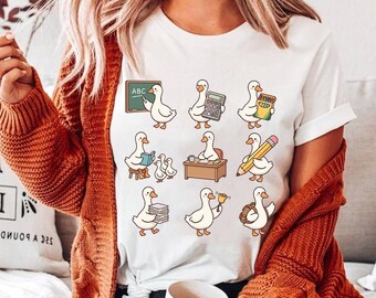 Goose Teacher Shirt, Back to School Teacher Tee, Funny Teacher Shirt, Funny Goose T-Shirt, Cute Teacher Gift, Team Teacher Top