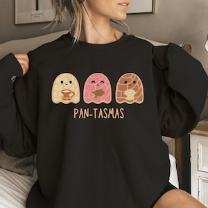 Pantasmas Geist Sweatshirt, süßes Geist Conchas Shirt, lustiges gruseliges Conchas Rundhalsausschnitt Sweatshirt, Concha Liebhaber Geschenk, mexikanischer Geist Shirt