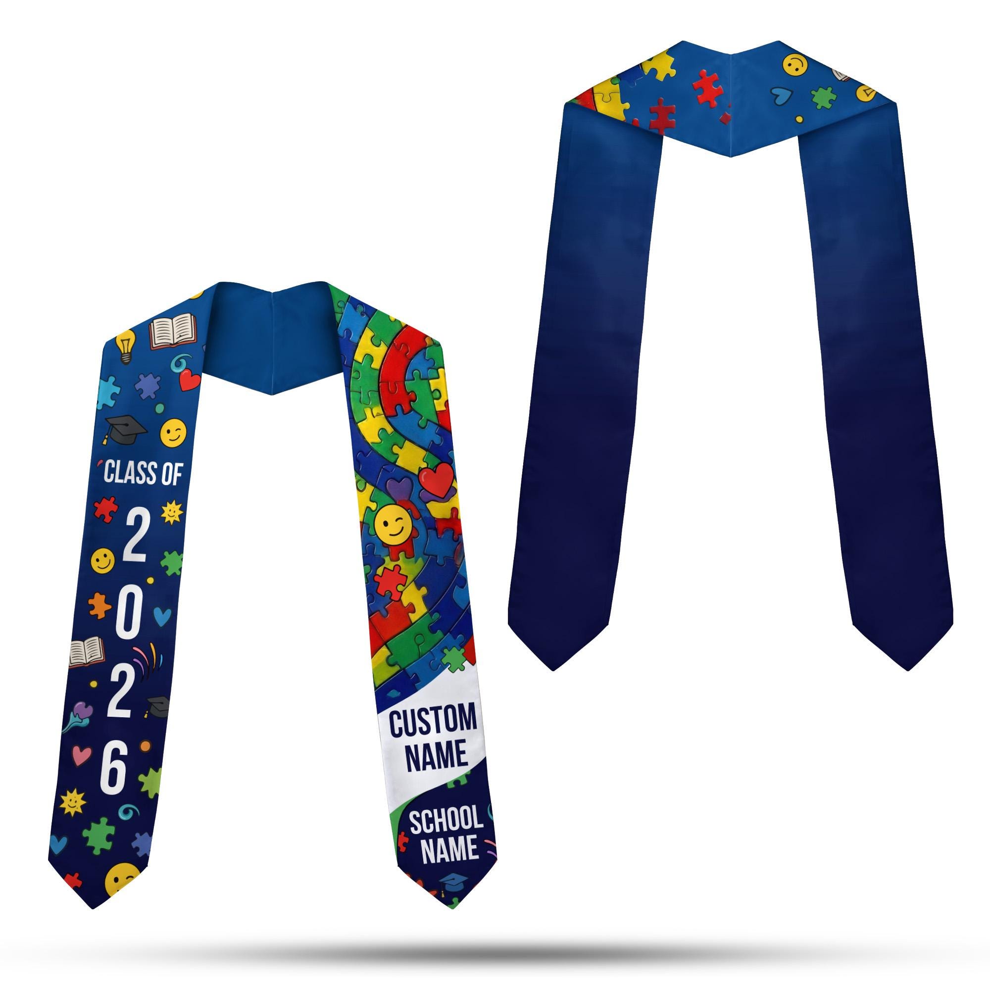 Personalized Autism Graduation Stole, Class of 2026 Neurodiversity ...
