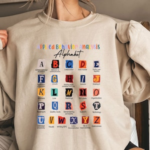Applied Behavior Analysis Alphabet Retro Shirt ABA Therapist Shirt, ABA Therapy Gift for Special Education, BCBA Shirt