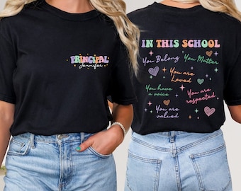 Personalized School Principal Gift Shirt, Back to School Team Shirt for Principal, Principal Custom School Shirt, Gift for Principal
