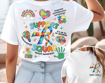 Koszulka Custom Autism Support Squad, Koszulka Autism Awareness, Koszulka Custom Support Team, Dzień Autyzmu, Koszulka Special Education, Neurodiversity