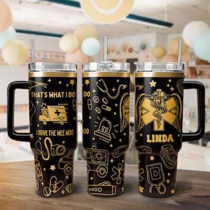 Laser Engraved EMS, EMT, First Responder Tumbler, EMS tumbler, Emergency Medical Cervices Tumbler 40 oz