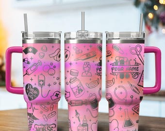 40oz Custom Nurse Tumbler, Personalized 40oz Nurse Tumbler, Gift For Nurse, Nurse Tumbler, Nurse Gift, 40oz Nurse Tumbler,Nursing School Cup