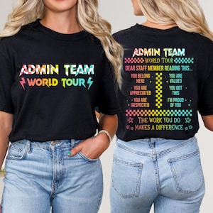 Back-to-School Shirt Custom Name Admin Team World Tour Shirts School Staff Gifts Grade Teacher Gifts Teacher Tee Shirt School Team Shirts