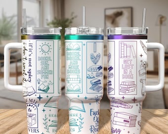 Personalized Reading Books Book Reader One More Page Shelf Library 40 oz Tumbler, Books Laser Engraved, Gift Lover Read Book