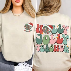 Lehrer Weihnachten Shirt Holly Jolly Lehrer Süß X-mas Urlaub Klasse Party Shirt Nikolaus Merry Elf Shirt Schneemann Schnee Geschenk Lächeln