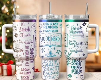 Reading Books Book Reader One More Page Shelf Library 40 oz Tumbler, Books Laser Engraved, Gift Lover Read Book