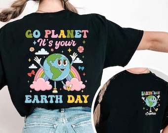 Go Planet É sua camiseta do Dia da Terra, camiseta personalizada do Dia da Terra, camiseta do Dia da Terra, camiseta Salve o Planeta, camiseta do Dia da Terra, presente para amantes da natureza